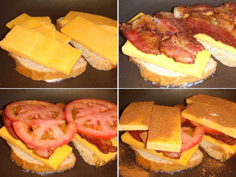 Click on this picture to view a larger picture of my Bacon, Cheddar, and Tomato, Grilled Cheese Sandwich, Putting the Sandwich Together Picture