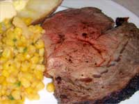 Plated picture of a Smoked Prime Rib