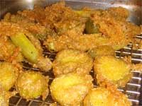 Draining the Pickles after Frying Picture