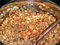 Hot and Spicy, Dirty Rice, Stirring in the Rice Picture