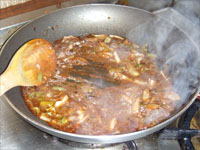Cajun Grilled London Broil, Reducing Sauce Picture