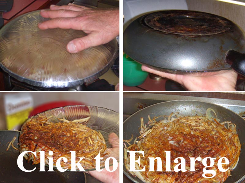 How to Flip Rosti Potatoes using the Pan and a Plate Picture