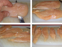 Cutting Chicken, for Chicken Satay, Picture