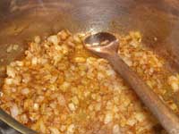 COoking the onions for the rice Picture