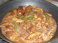 Re-Heating the Chicken before plating Picture