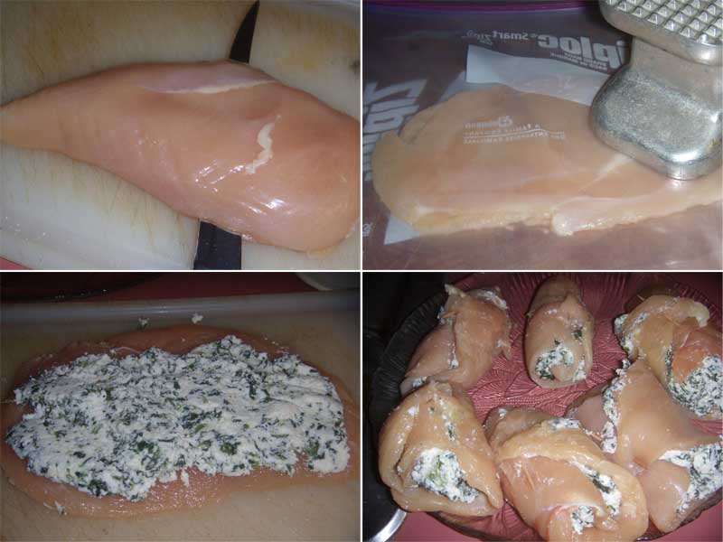 Stuffed Chicken Florentine, Prepping and Stuffing Chicken Picture