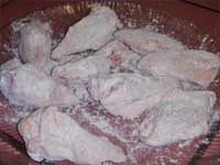 Lightly Floured, Fried Wings, Breaded and Ready for Frying, Picture