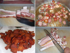 Chopping Bacon for Corn Chowder Picture