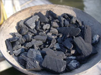 Picture of Charcoal used for a Rib Eye Steak.