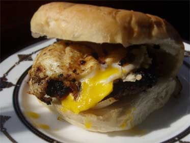 Steakhouse Burger with Onions, and a Fried Egg Picture