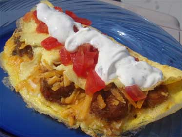 Shrimp Fajita Omelet, from Leftovers, Picture