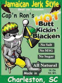 Picture of a Hot, Jamaican Jerk Label.