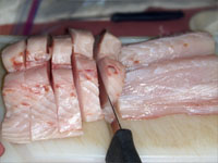 Picture of Preparing Wahoo for my Orange Jerked,  Wahoo Almondine Recipe