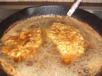 Frying the Tenderised Pork Loin, Picture