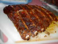 Oven Baked, BBQ Ribs Cutting the Ribs Picture