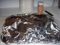 Foil Wrapped Pan, Ready to Smoke Picture