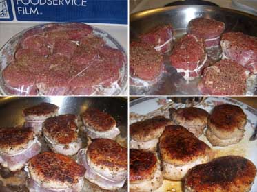 Pork Tenderloin Mignonettes, Cooking the Meat Picture