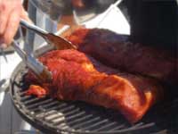Smoked, Pork Loin, Placing the Porl Loin on the Grill Picture