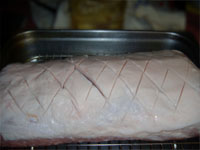 Root Beer Glazed, Pork Roast, Scoring the Fat Picture