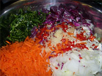 All of the Ingredients in a Bowl for Slaw (Coleslaw) Recipe Picture