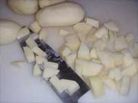 Corn Chowder, Prepping the Potatoes Picture