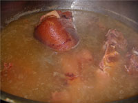 Cooking the meat for Smokey Bean Soup Picture