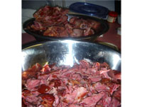 Saparating the Meat form the Hock Picture