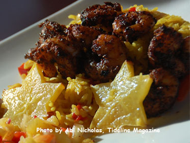 Click here to go to my recipe for Jamaican Jerked Shrimp on Rice