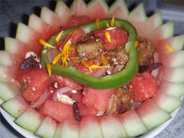 Watermelon Salad with Jerked Shrimp Picture