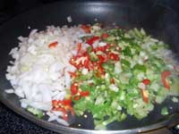 Blackend Chicken Alfredo Diablo Cooking the Vegetables Picture