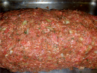 Mega Meatloaf, Raw, in the Pan Picture